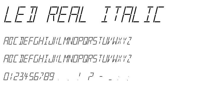 LED Real Italic font